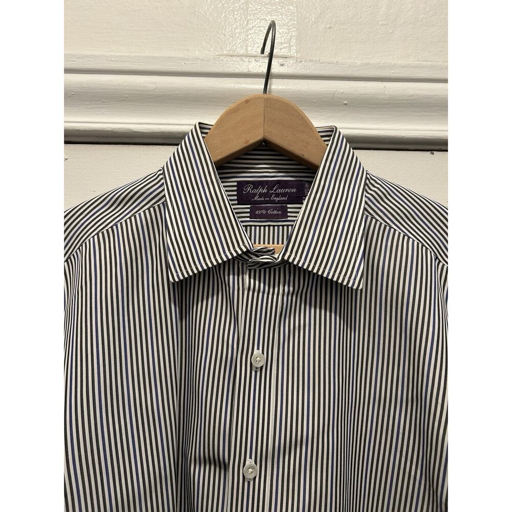 Men’s Ralph Lauren Purple Label Dress Shirt Size 17.5-35 Striped French Cuff